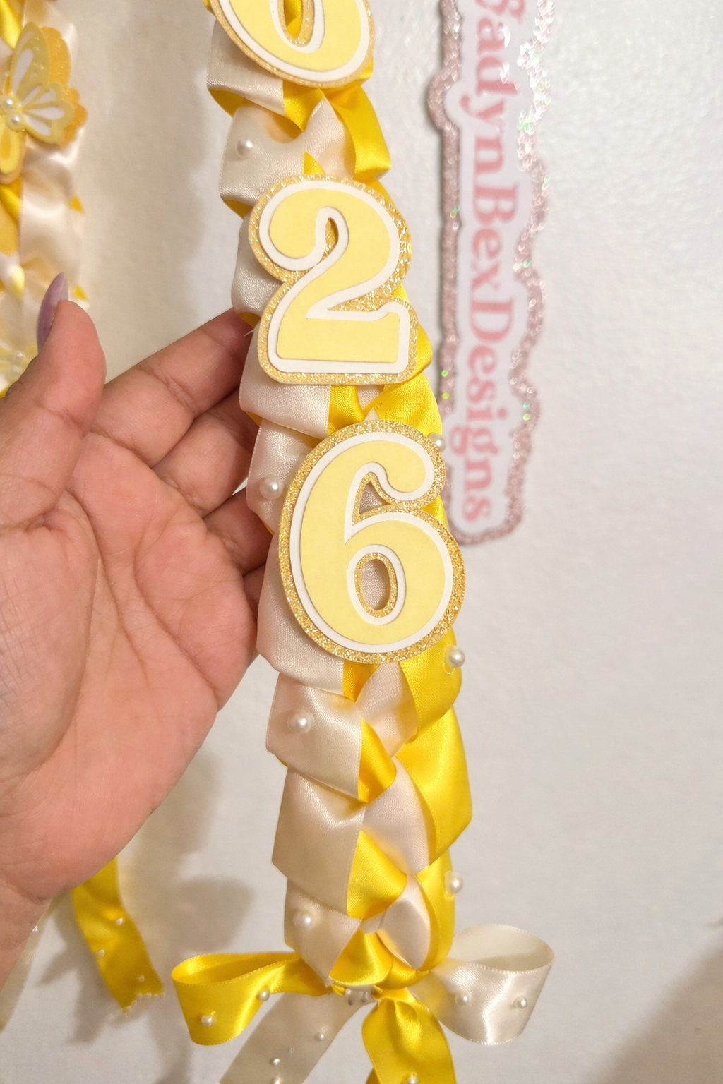 2026 Yellow Coquette Graduation Lei