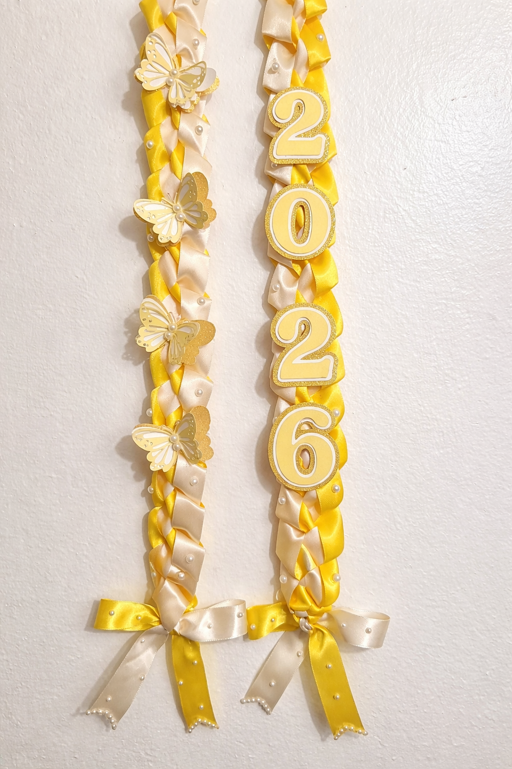 2026 Yellow Coquette Graduation Lei