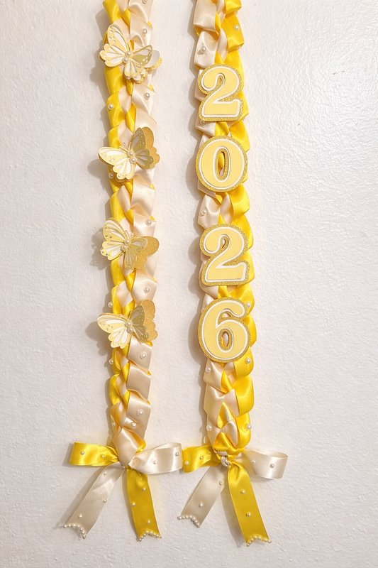 2026 Yellow Coquette Graduation Lei