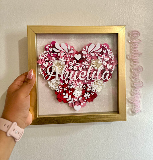 Corazon de Abuelita | Grandma’s Heart Shadow Box Gift