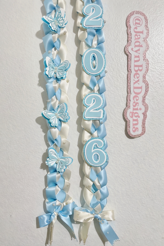 Baby Blue Coquette 2026 Graduation Lei