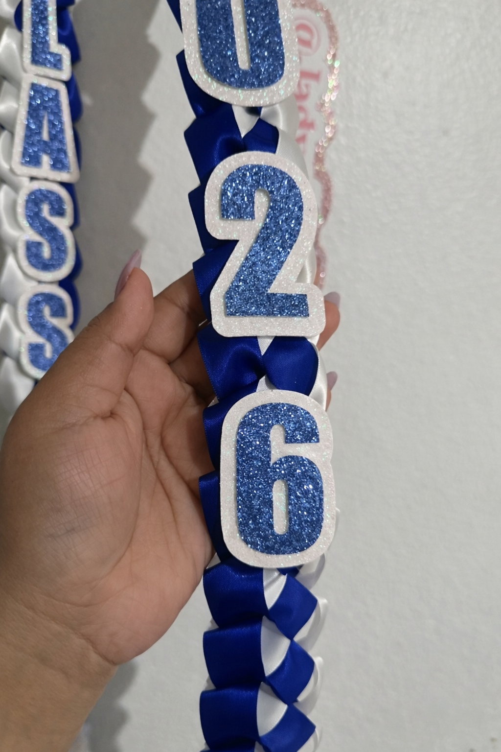 La Habra High School Blue and White Graduation Lei 2026