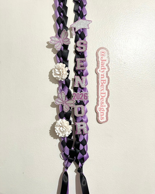 Purple Floral Senior 2026 Graduation Lei