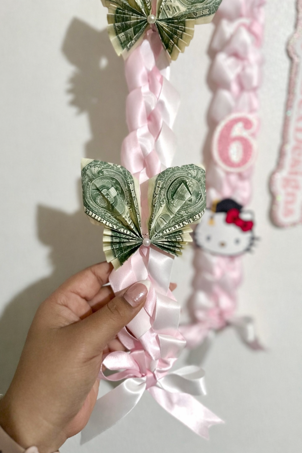2026 Light Pink Hello Kitty Graduation Lei