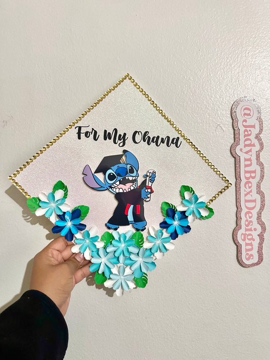 Stitch Inspired Graduation Cap Topper