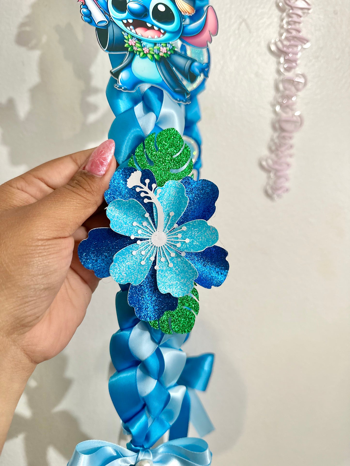 Stitch Hibiscus Flower Graduation Lei