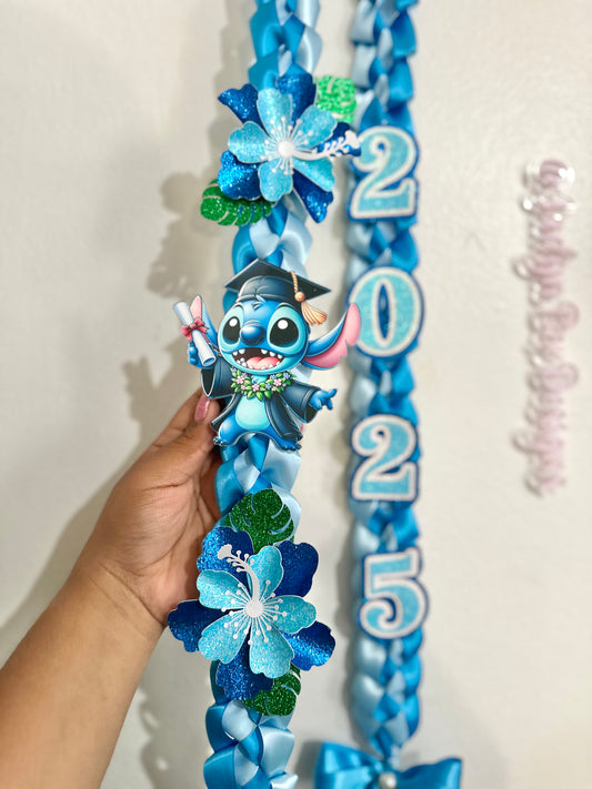Stitch Hibiscus Flower Graduation Lei