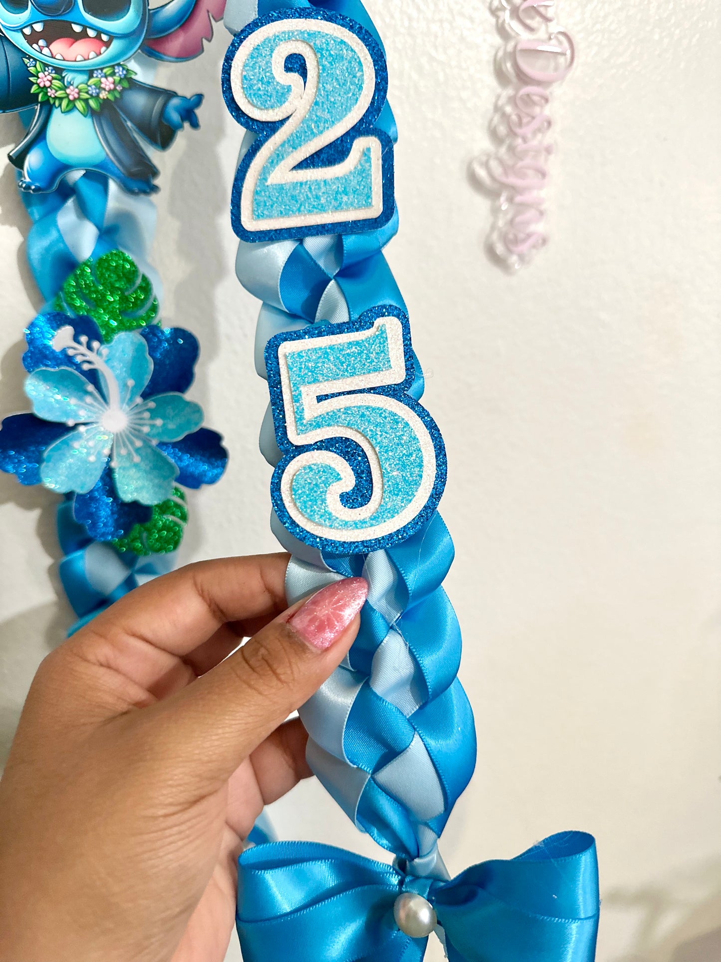 Stitch Hibiscus Flower Graduation Lei