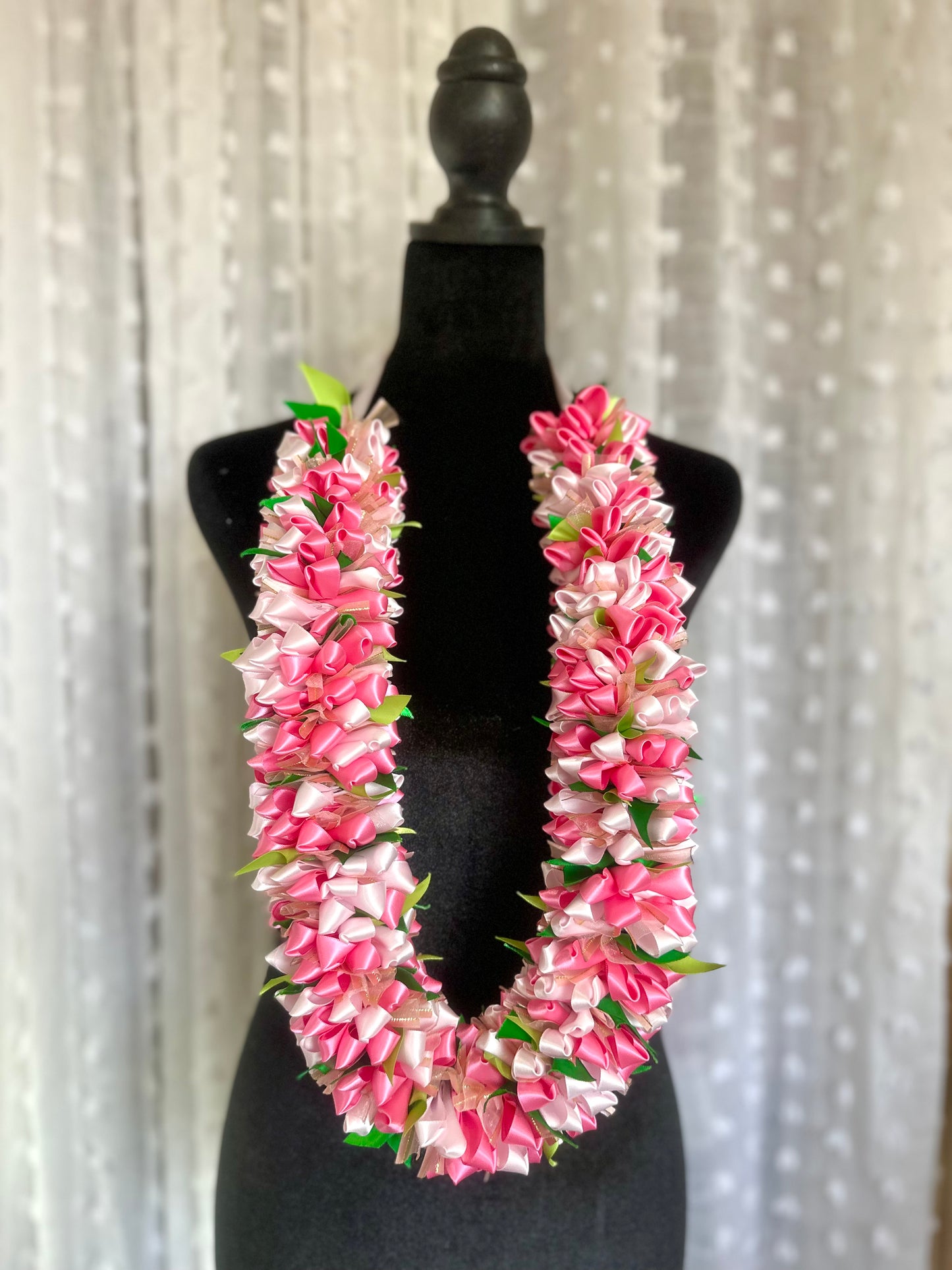 Pinks Floral Pua Ribbon Lei