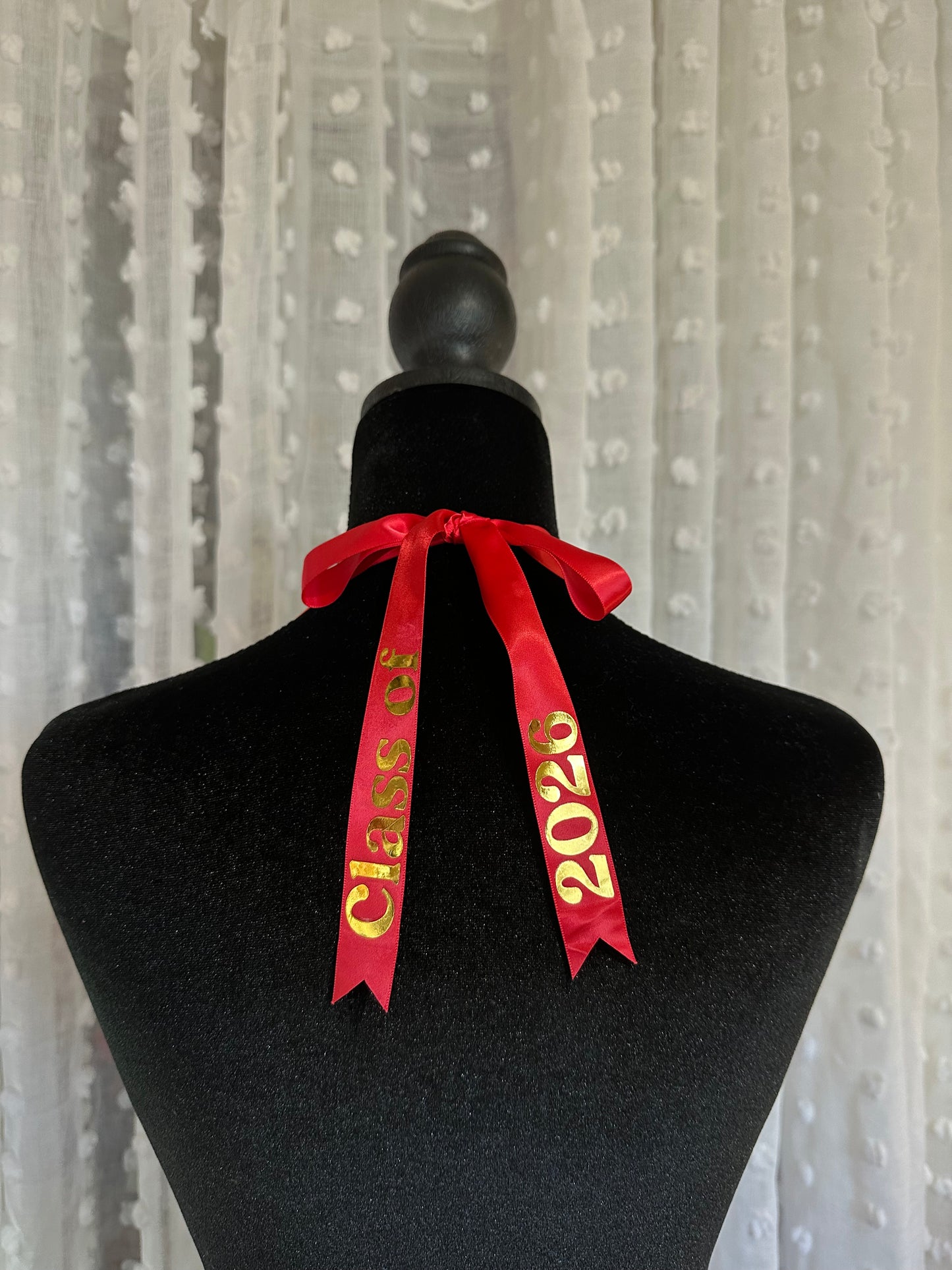Pink and Red Pua Ribbon Lei