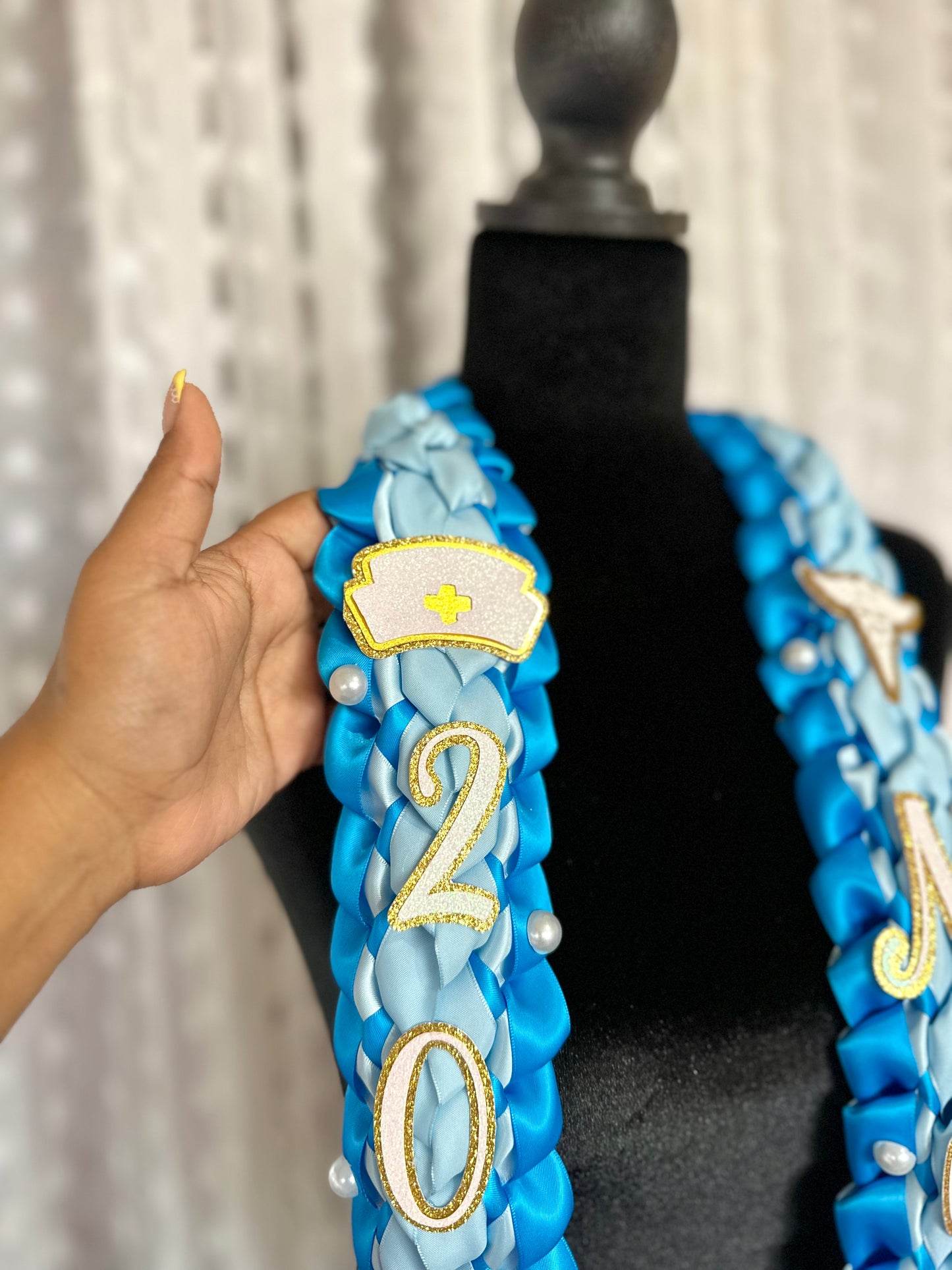 Custom Nursing Graduation Ribbon Lei – Class of 2026 Medical School Graduation Lei – Personalized Nurse Grad Lei Gift