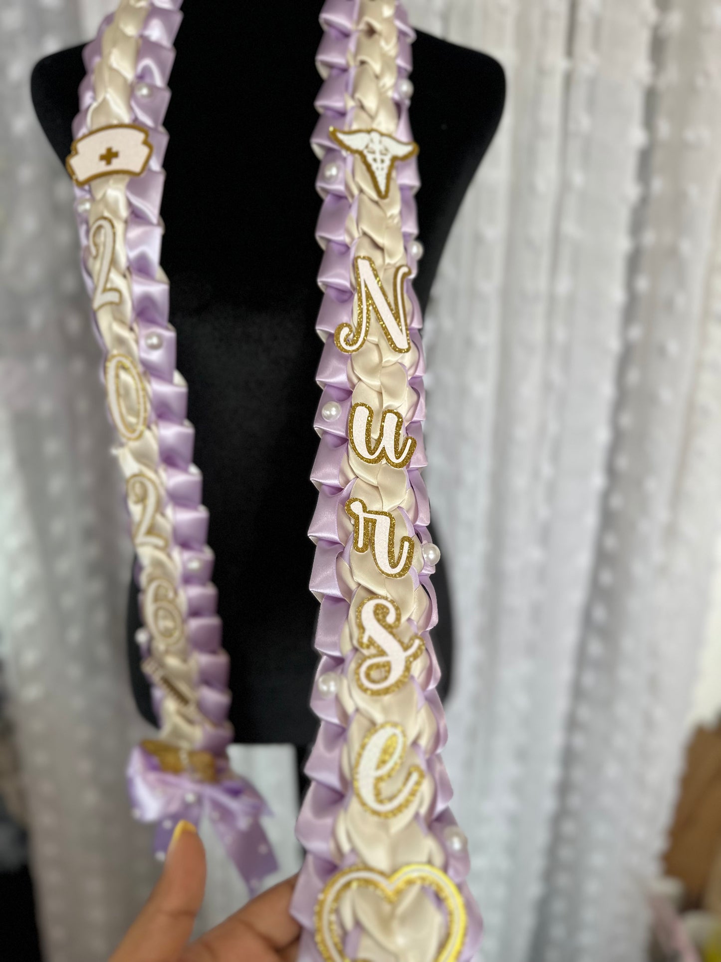 Custom Nursing Graduation Ribbon Lei – Class of 2026 Medical School Graduation Lei – Personalized Nurse Grad Lei Gift