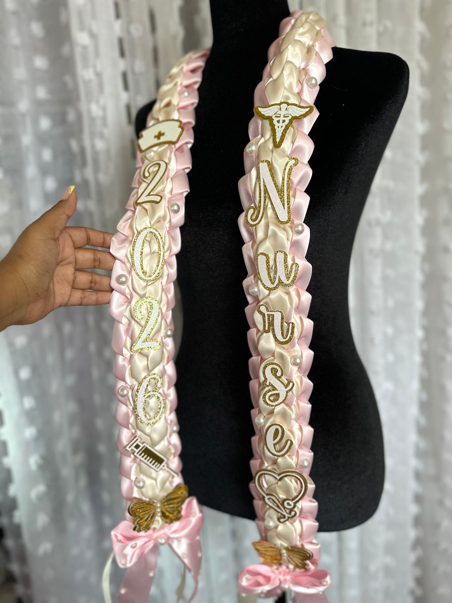 Custom Nursing Graduation Ribbon Lei – Class of 2026 Medical School Graduation Lei – Personalized Nurse Grad Lei Gift