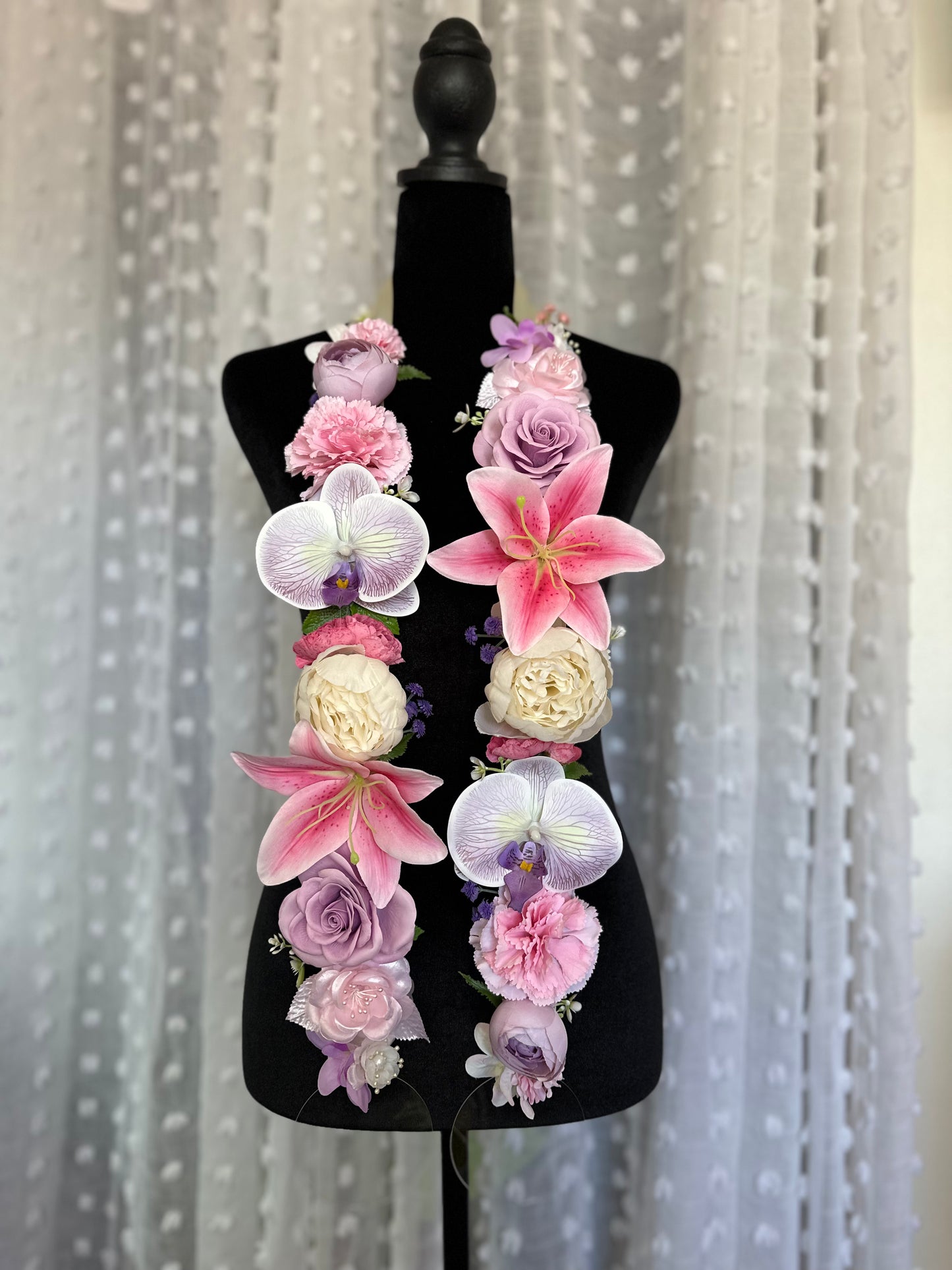Pink Lily and Liliac Blooms Graduation Floral Lei 2026