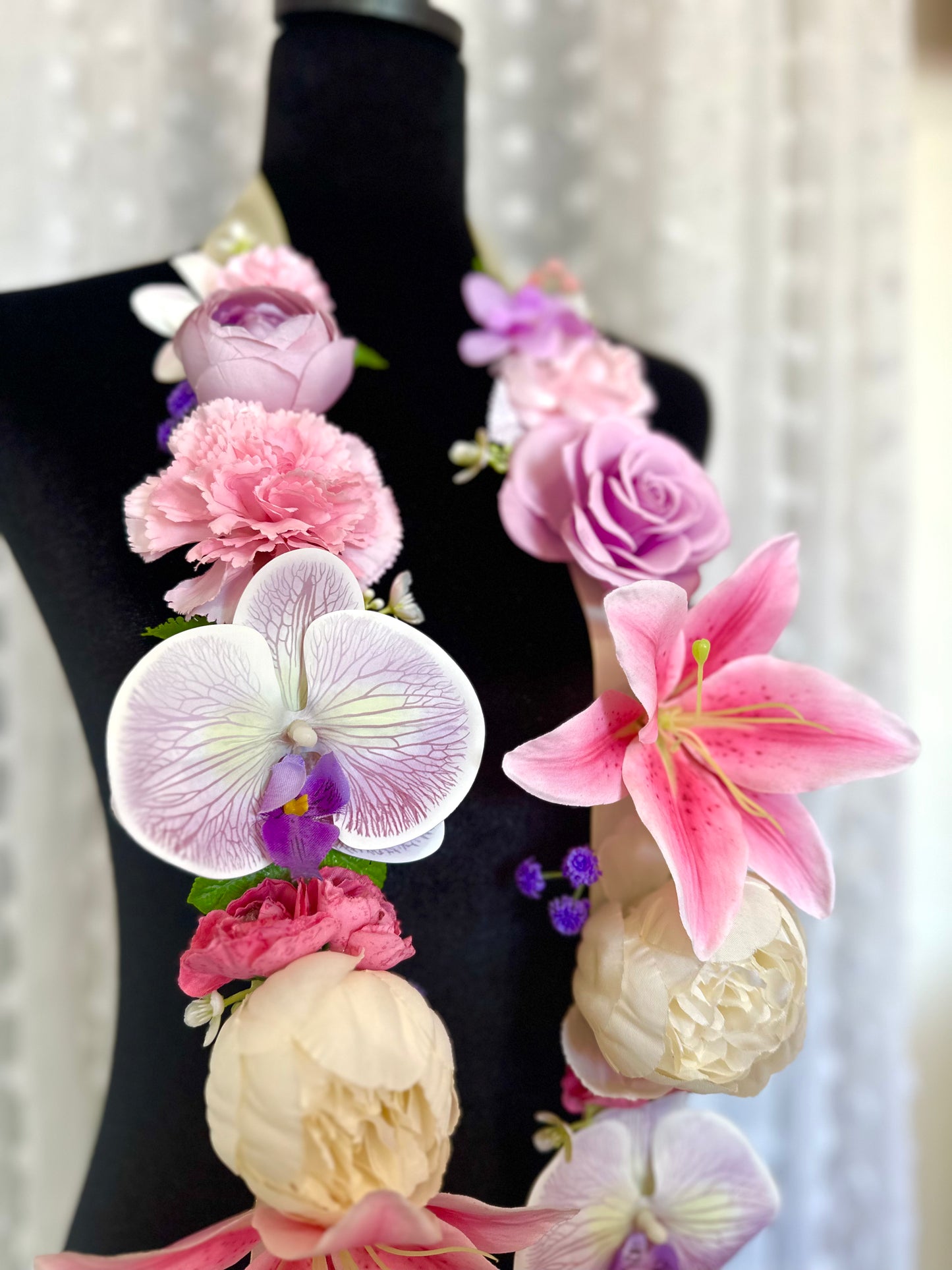 Pink Lily and Liliac Blooms Graduation Floral Lei 2026