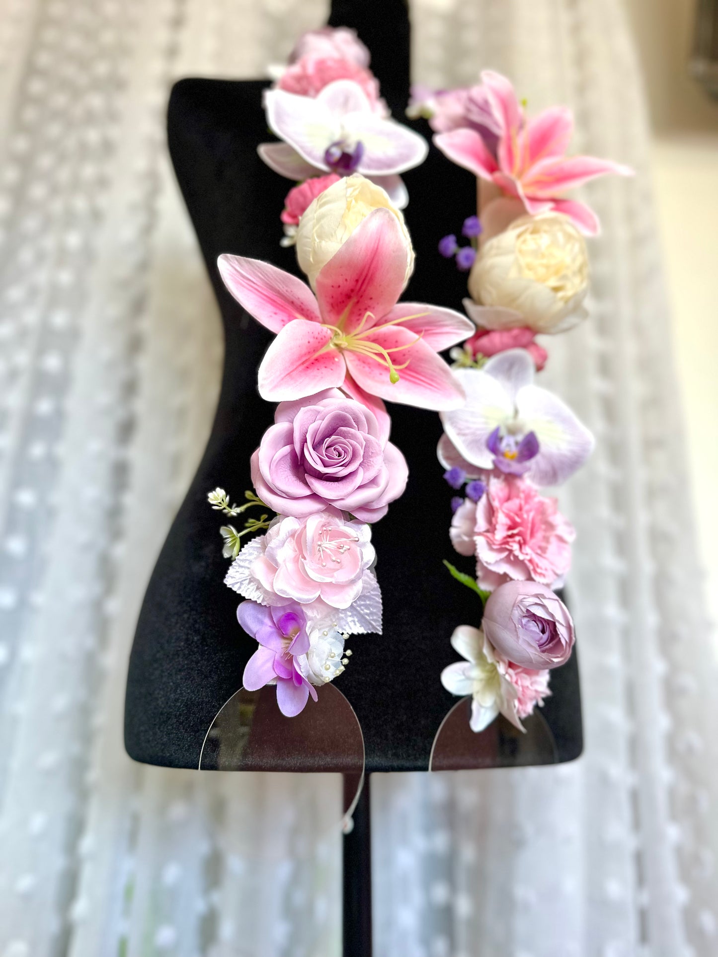 Pink Lily and Liliac Blooms Graduation Floral Lei 2026