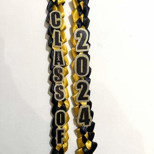 Black and Gold Graduation Lei